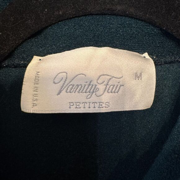 Vanity Fair House Coat Zip Bath Robe Night‎ Gown Medium Petite Green Vintage - Picture 8 of 16